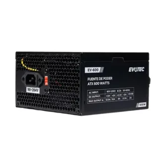 Fuente de Poder Evotec EV-600 ATX 24-Pin 600W Negro