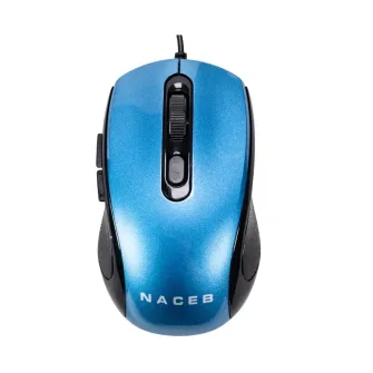 Mouse Naceb Óptico Na-0115 Alámbrico Usb 2400 DPI azul