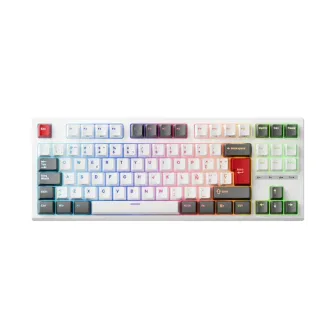 Teclado Mecánico Español 80% Royal Kludge R87 Blanco
