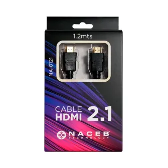 Cable Hdmi 1.2m Negro 8k Dolby True Hd Naceb Na-0121
