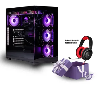 Computadora GAMING NACEB NA-0637N / Ryzen 7 5700X / 32GB RAM / 1TB SSD / NVIDIA GeForce RTX 5060 / 1000W 80+ Gold / Mid-tower ATX /  Audífonos gamer de Regalo