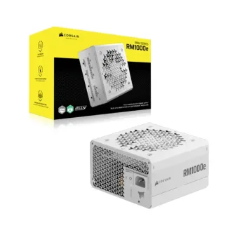 Fuente de poder Corsair RM1000e 80+ Gold ATX Modular, Blanco