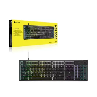 Teclado Gamer Corsair K55 CORE RGB, Español, Negro