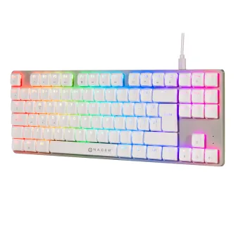 Teclado Mecánico Naceb Tecnología Slim NA-0971 Blanco Low Profile RGB 22 Modos Español Alámbrico