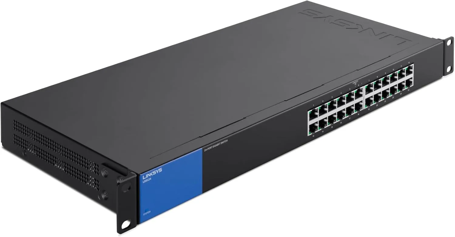 Switch Linksys Gigabit Ethernet LGS124, 24 Puertos 10/100/1000Mbps_0